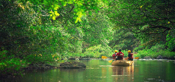 a moment of calm in the river during a rafting adventure in costa rica.