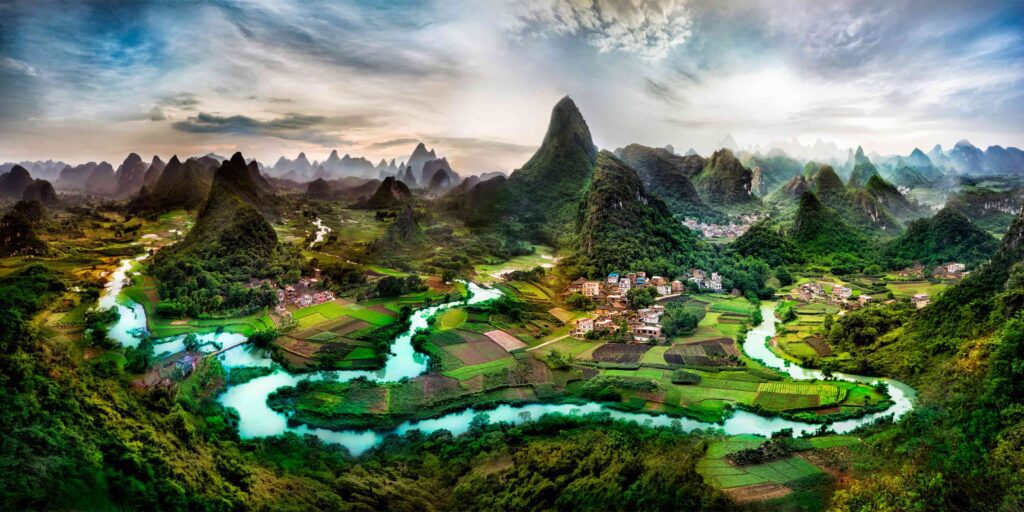 Karst Li River Yangshuo Guilin Guangxi China