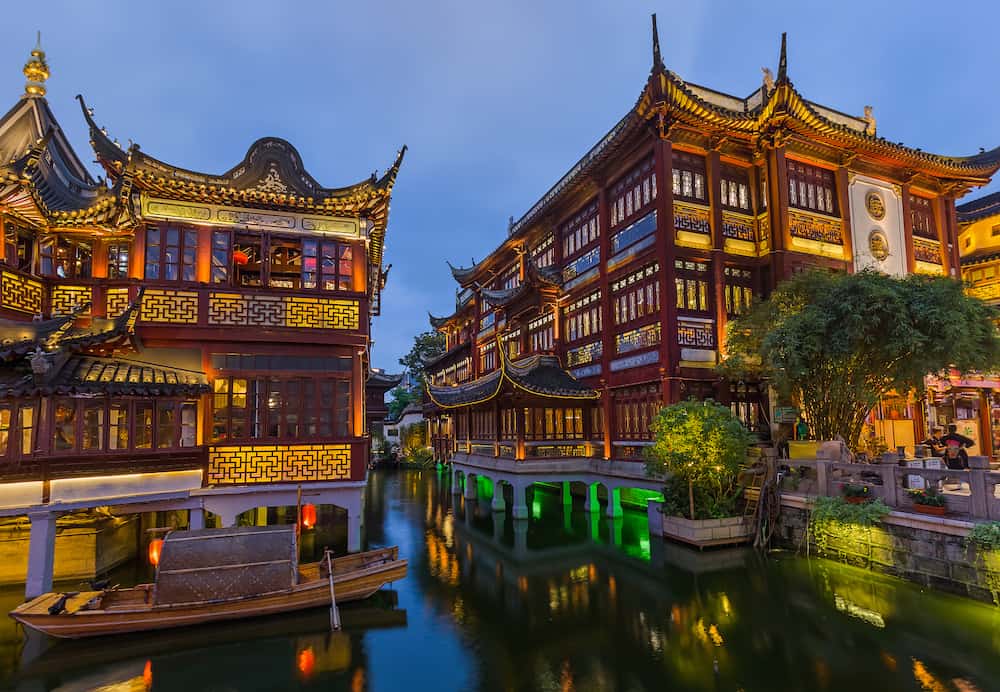 Shanghai Old street near Yuyuan garden Garden of Happiness in center of Shanghai