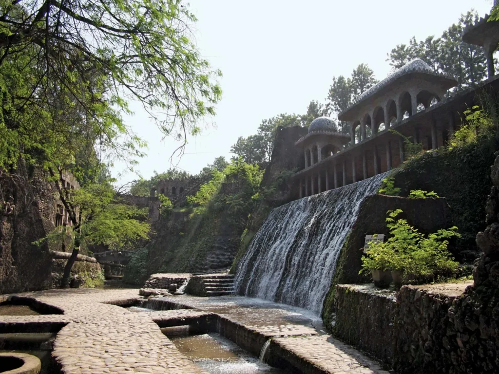 Waterfall rock garden Nek Chand India Chandigarh