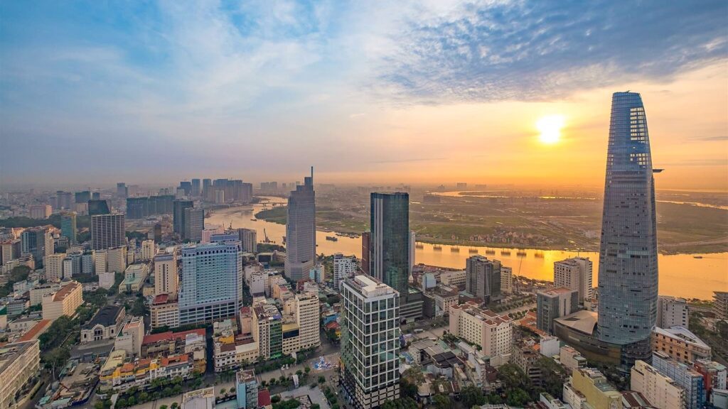 sunset on saigon river