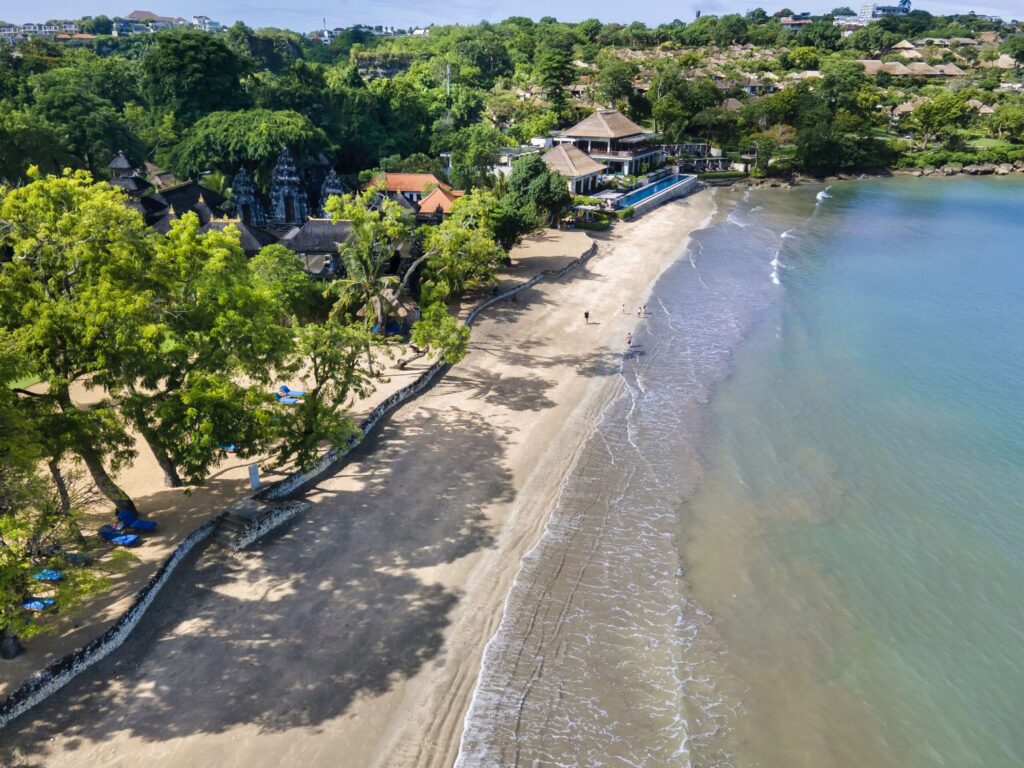 aerial view of jimbaran beach scaled 1